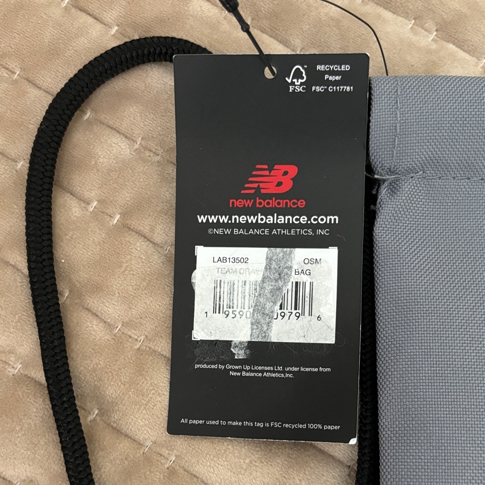 New Balance Gray Drawstring Backpack - Picture 3 of 4